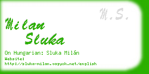 milan sluka business card